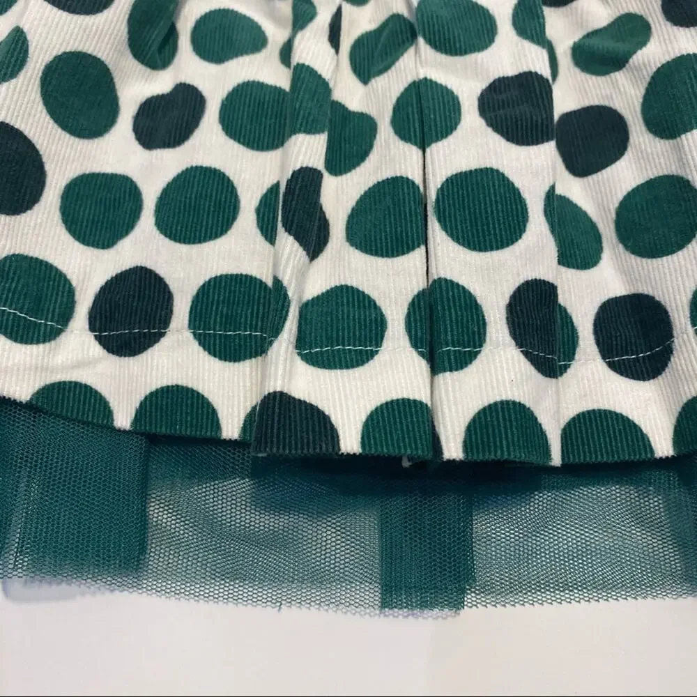 The Children’s Place Girls Dress size 6-9 months Corduroy Green Polka Dot